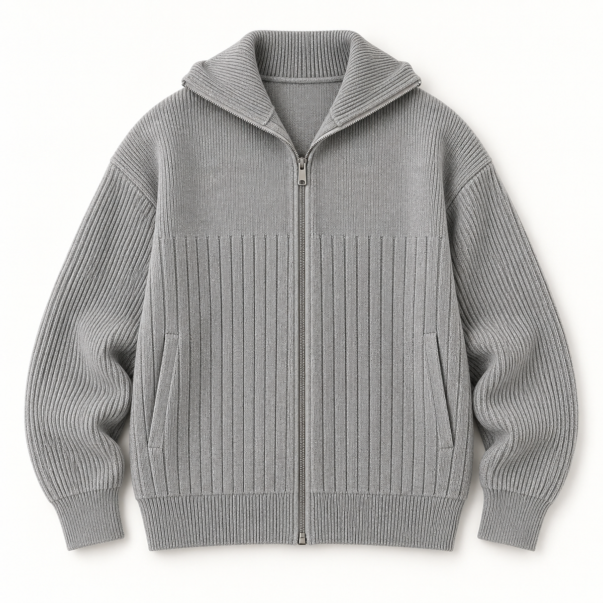 RIbbed Zip Cardigan