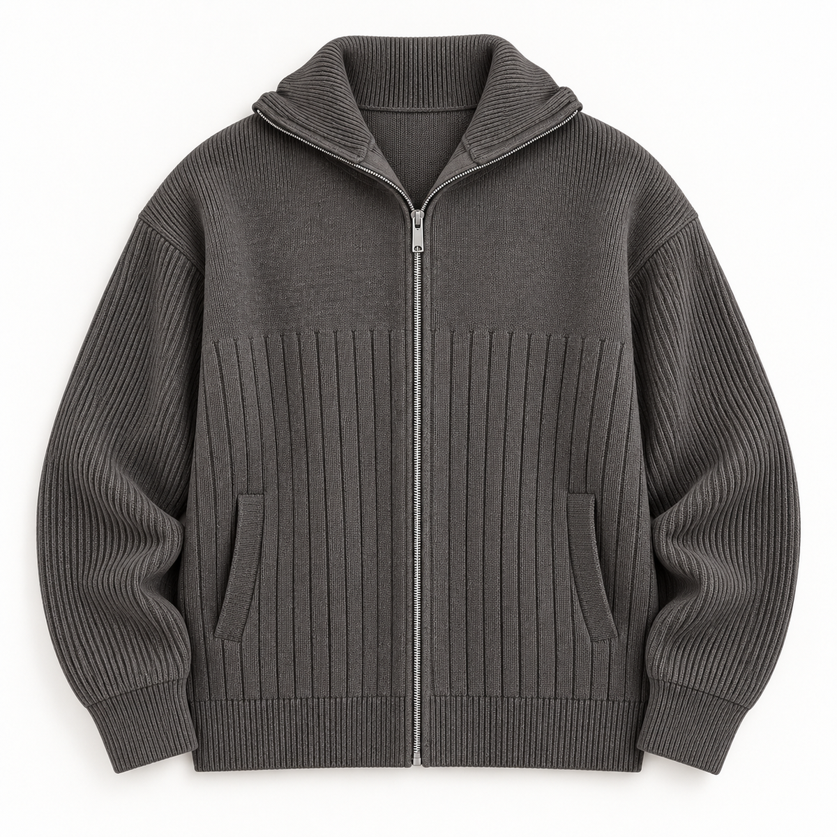 RIbbed Zip Cardigan