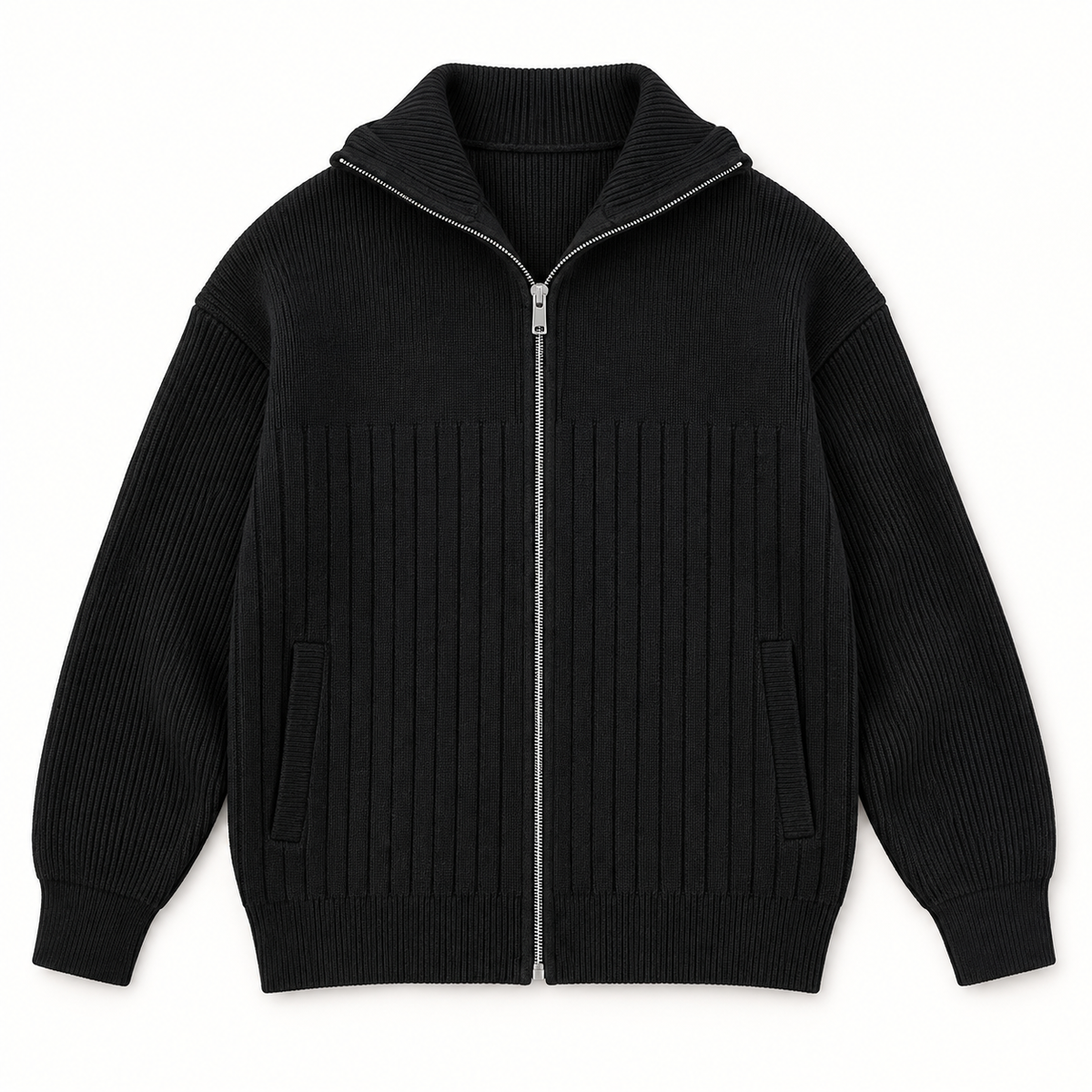 RIbbed Zip Cardigan