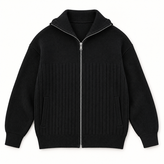 RIbbed Zip Cardigan